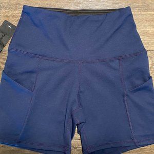 ODODOS: Navy High Waist Biker Shorts w/pockets & tummy control (NWT!)